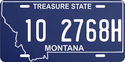 MT license plate 102768H