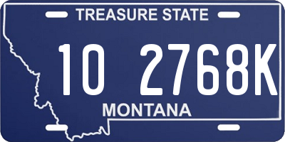 MT license plate 102768K