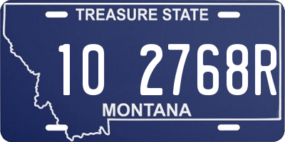 MT license plate 102768R