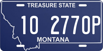 MT license plate 102770P