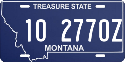 MT license plate 102770Z