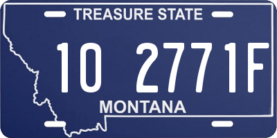 MT license plate 102771F