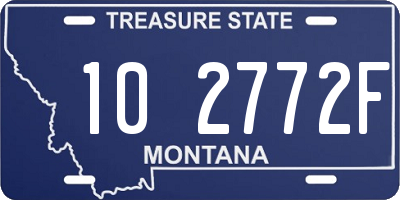 MT license plate 102772F