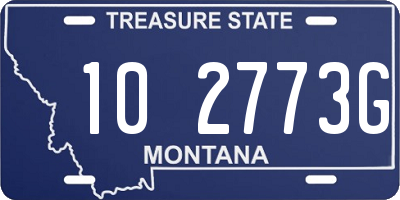 MT license plate 102773G