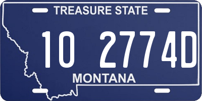 MT license plate 102774D