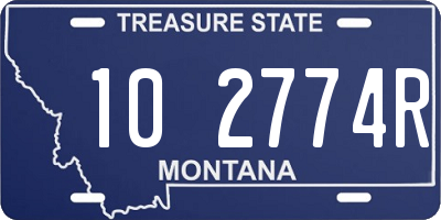 MT license plate 102774R