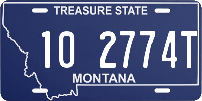 MT license plate 102774T