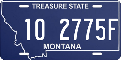 MT license plate 102775F