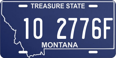 MT license plate 102776F