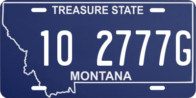 MT license plate 102777G