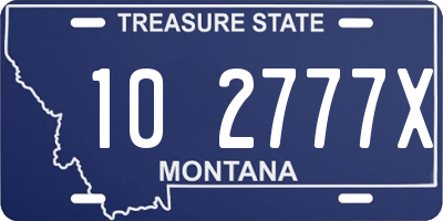 MT license plate 102777X