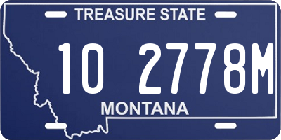 MT license plate 102778M