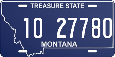 MT license plate 102778O