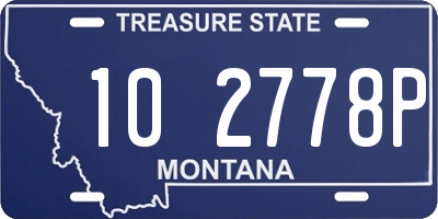 MT license plate 102778P