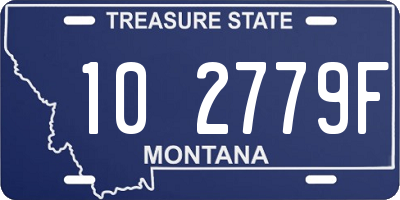 MT license plate 102779F