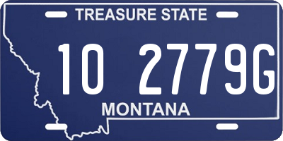 MT license plate 102779G