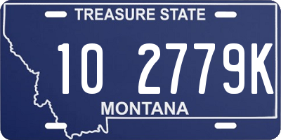 MT license plate 102779K