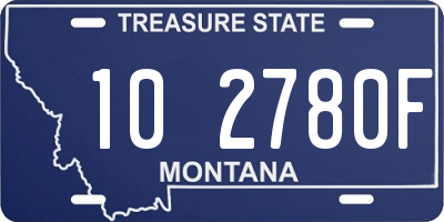 MT license plate 102780F