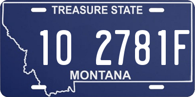 MT license plate 102781F