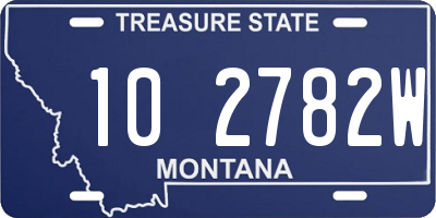 MT license plate 102782W