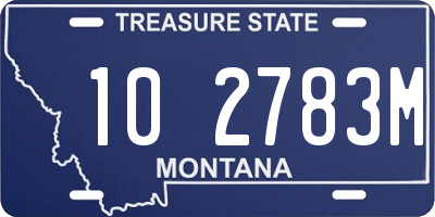 MT license plate 102783M