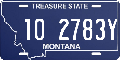 MT license plate 102783Y