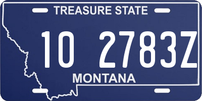 MT license plate 102783Z