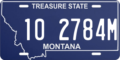 MT license plate 102784M