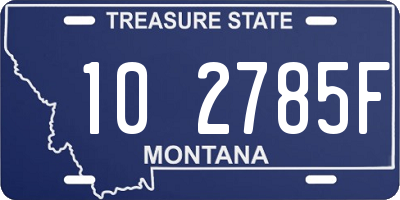 MT license plate 102785F