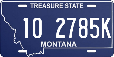 MT license plate 102785K