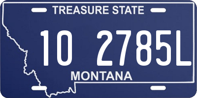 MT license plate 102785L