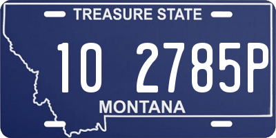 MT license plate 102785P