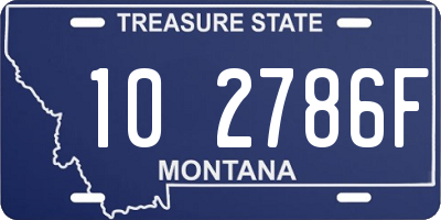 MT license plate 102786F