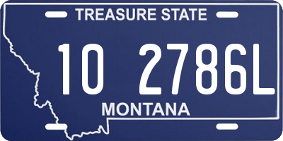 MT license plate 102786L