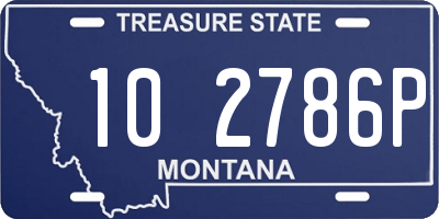 MT license plate 102786P