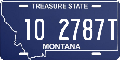 MT license plate 102787T