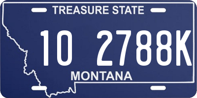 MT license plate 102788K