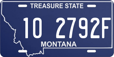 MT license plate 102792F