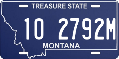 MT license plate 102792M