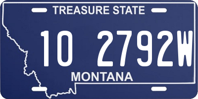 MT license plate 102792W