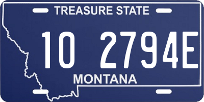 MT license plate 102794E