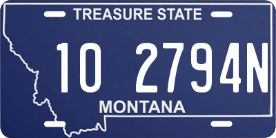 MT license plate 102794N