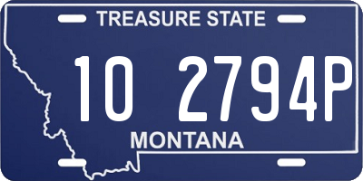 MT license plate 102794P