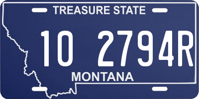 MT license plate 102794R