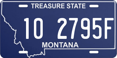 MT license plate 102795F