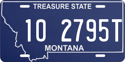 MT license plate 102795T