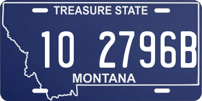 MT license plate 102796B