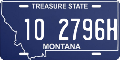 MT license plate 102796H