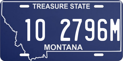 MT license plate 102796M