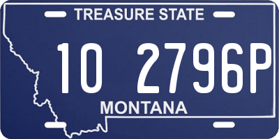 MT license plate 102796P